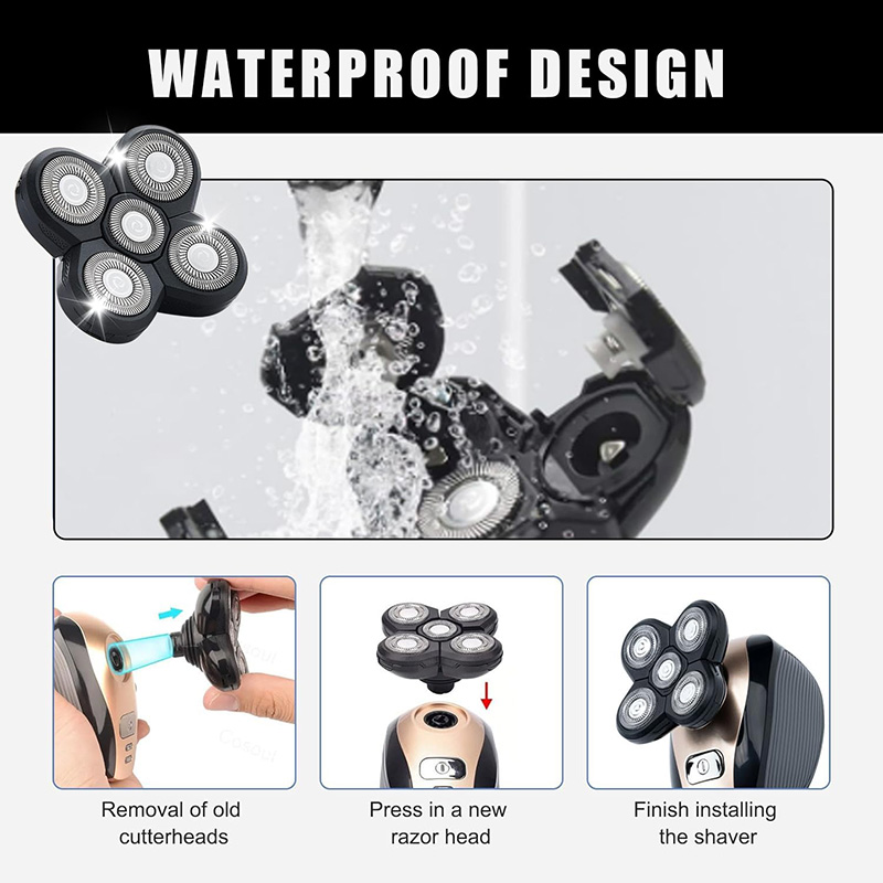 5 Blade Rotating Head for Head - Men'S Grooming Trimmer ulasan dan harga